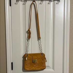 Steve Madden Mustard Crossbody Bag with Chain Strap
